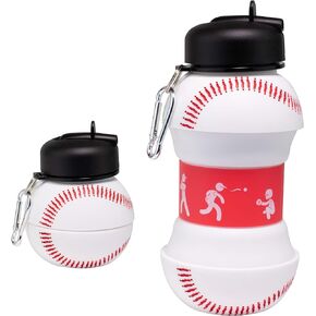 Maccabi ART Juventus Clip-On Collapsible 1 Liter, 34 oz. size BPA-Free Silicone Soccer Large Water Bottle