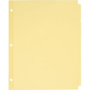 Avery 11501 Write & Erase Plain-Tab Paper Dividers, 5-Tab, Letter, Buff (Box of 36 Sets)