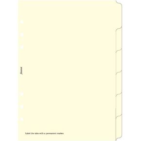 Filofax A5 6 Blank Index Cream (B341680)