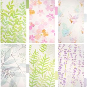 NUOBESTY 6 Pcs A6 Colorful Six-Hole Plastic Dividers Index Page Classified Lables Transparent Plastic Tab Dividers for 6 Holes Loose Leaf Notebook(Forest Tales Series) 17.3 x 10.6 x 0.1 cm