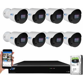 GW Security 16 Channel NVR UltraHD 12MP 4K @30FPS Face/Human/Vehicle Detection PoE Security Camera System with 8 x 12MP IP Microphone Smart AI Bullet Cameras, Color Night Vision, Outdoor/Indoor Camera