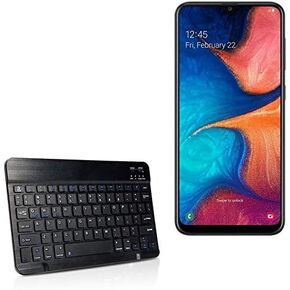 BoxWave Keyboard Compatible with Samsung Galaxy A20 (Keyboard by BoxWave) - SlimKeys Bluetooth Keyboard, Portable Keyboard with Integrated Commands for Samsung Galaxy A20 - Jet Black