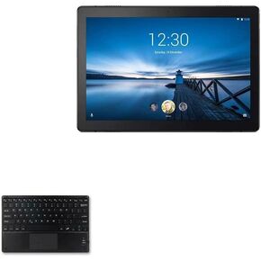 BoxWave Keyboard Compatible with Lenovo Tab M10 - SlimKeys Bluetooth Keyboard with Trackpad, Portable Keyboard with Trackpad - Jet Black