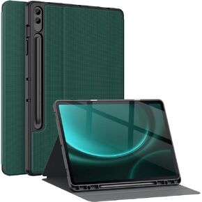 Soke Galaxy Tab S9 Plus/S9 FE+ Plus Case with S Pen Holder[SM-X610/X616B/X810/X816B/X818U]- Shockproof Smart Folio Stand Case, Soft TPU Back Cover for Samsung Galaxy Tablet S9+ 12.4 Inch,Aqua