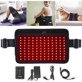 Cordless Red Light Therapy Belt for Back Pain Relief with 10000mAH Power Bank and Vibration Massager Device, Infrared Light Therapy Portable Wrap for Waist Body Lower Back Shoulder Thigh