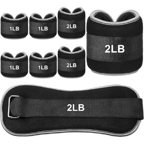 4 Pairs Wrist Leg Weights for Women Ankle Weights Adjustable Arm Weights Fitness Weighted Wristbands 1lbs 2lbs Each Ankle Leg Weight Strap for Gym Yoga Training Walking Jogging Running in Saudi Arabia