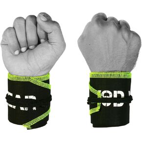 Wrist Wraps for Powerlifting, Strength Training, Bodybuilding, Cross Training, Olympic Weightlifting, Yoga Support - One Size Fits All