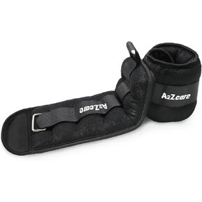 A2ZCARE وزن الكاحل المعصم الذراع الساق الأوزان حزام قابل للتعديل مريح وناعم للنساء والرجال والأطفال للياقة البدنية، بيلاتيس، التمارين الرياضية، الجمباز، الركض، تدريب القوة - زوج 10 رطل in Kuwait