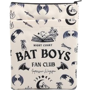 Fantasy Book Sleeve Gift Bat Boys Fan Club Fantasy Book Lovers Gift Book Cover Reading Gift Book Protector Pouch (BAT Boys Fan Club Book Cover Black)