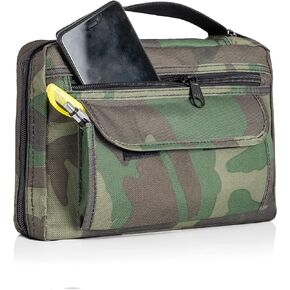 Embassy Bible Cover with Extra Zippered Compartments, to Protect The Good Book, Camouflage