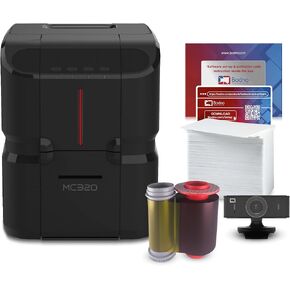 Bodno Matica MC320 Direct-to-Card Dual Sided ID Card Printer & Complete Supplies Package Bronze Edition ID Software