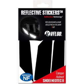 VFLUO - Kit of Reflective Stickers - SHOEI NEOTECII™ Motorcycle Helmet - Approved Stripes FR - 3M™ Technology - High Visibility & Strength - Discreet & Design - Maximum Grip