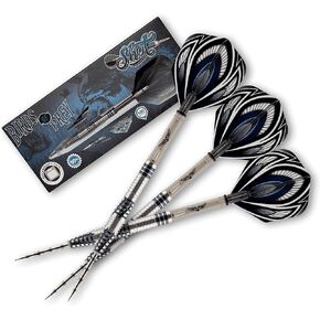 Shot! Darts Steel Tip, Birds of Prey Falcon (23g/25g/27g), 90% Tungsten Barrel, Front weighted, Handcrafted Professional Dart Set & Flights Made in New Zealand, Metal Tip for Bristle Dartboard