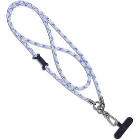 Phone Lanyard Universal Cell Phone Strap Crossbody Cell Phone Lanyard Extra Long Phone Rope Lanyard (Black Reflective)
