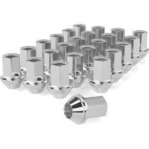 24 PCS 14x1.5 Pitch Studs Wheel Lug Nuts, 1.8 inch Height OEM Factory Style Acorn Seat Lug Nuts, Black Finish, 7/8" Hex, 60 Degree Conical Seat for Chevy Silverado GMC Sierra 1500