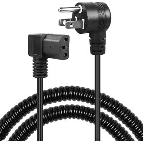 GELRHORN 4.9Ft 90 درجة 3-Prong NEMA 5-15P إلى IEC 320 C13 سلك زنبركي للطاقة، 10A 250V/15A 125V 18WAG لأعلى زاوية NEMA 5-15P إلى C13 كابل طاقة تيار متردد للشاشة والكمبيوتر والطابعة والماسح الضوئي
