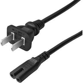 سلك طاقة AC 2 Prong C8 بطول 5 أقدام قياسي بفتحتين لمكبر الصوت TV PS4 PS5 مراقب Xbox Wall استبدال كابل الطاقة باللون الأسود in Kuwait