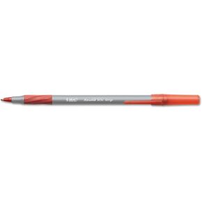 BIC Round Stic Grip Xtra Comfort Ballpoint Pen, Medium Point (1.2mm), Red, 12-Count