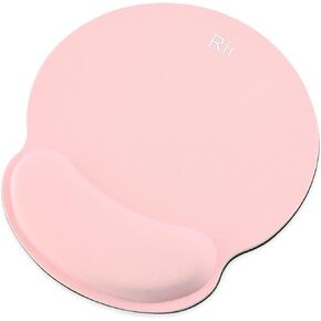 Rii Ergonomic Office Gel Mouse Pad with Wrist Rest,Gaming Desktop Mouse Pad for Laptop,with Non-Slip Rubber Base, 9 x 10 in (Pink)