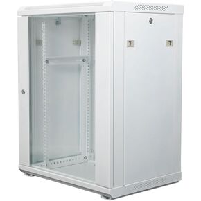 NavePoint 12U Network Cabinet with Glass Door – 12U Wall Mount Server Cabinet White 19" Rack for IT Equipment, AV Devices, Networking Equipment –23" Deep Server Rack Enclosure