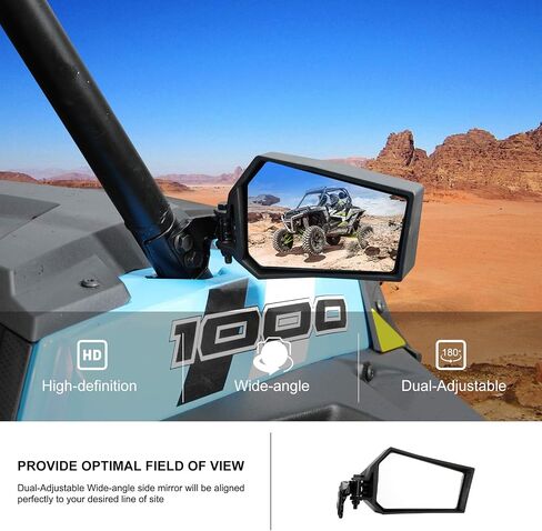 KIWI MASTER Side Mirrors Compatible for 2014-2023 Polaris RZR XP 1000 4 S 900 Turbo Trail Accessories Adjustable Folding Rear View Racing Mirror 2881198 in Saudi Arabia