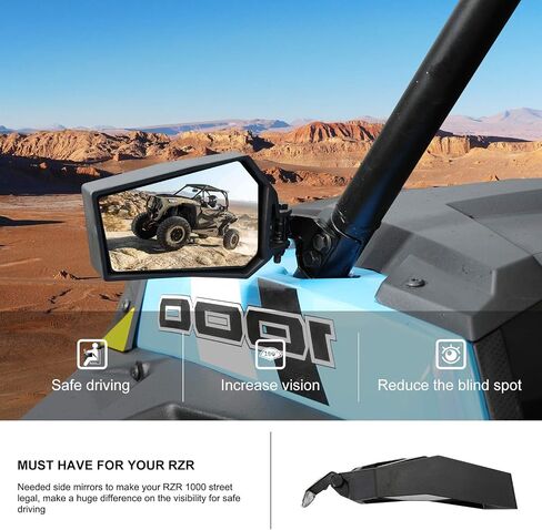 KIWI MASTER Side Mirrors Compatible for 2014-2023 Polaris RZR XP 1000 4 S 900 Turbo Trail Accessories Adjustable Folding Rear View Racing Mirror 2881198 in Saudi Arabia