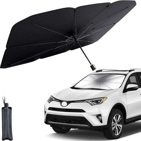PURSUEwinnieindustries Car Windshield Sunshade Umbrella Foldable Car Sun Visor Front Window Sun Shade Cover Block UV Rays and Keeps Cars Cool in Kuwait