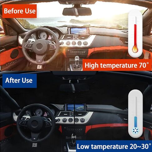 PURSUEwinnieindustries Car Windshield Sunshade Umbrella Foldable Car Sun Visor Front Window Sun Shade Cover Block UV Rays and Keeps Cars Cool in Kuwait