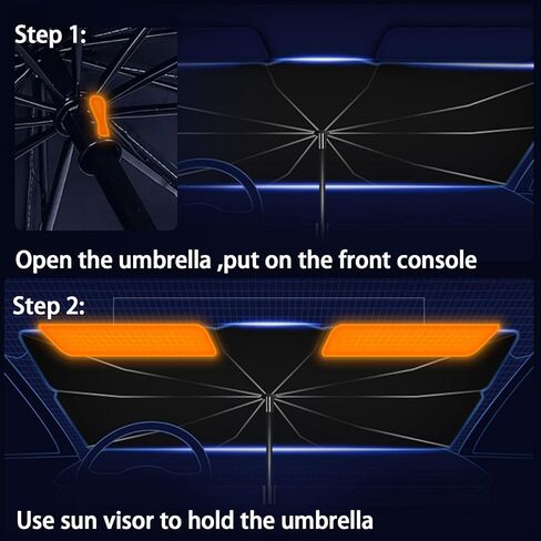 PURSUEwinnieindustries Car Windshield Sunshade Umbrella Foldable Car Sun Visor Front Window Sun Shade Cover Block UV Rays and Keeps Cars Cool in Kuwait