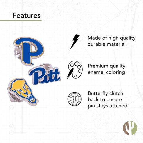 University of Pittsburgh Lapel Pins 3 Pack Panthers Pitt Logo Enamel Made of Metal (Pin Set) in Saudi Arabia