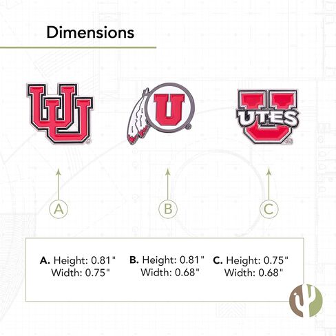 دبابيس طية صدر السترة من جامعة يوتا، 3 قطع بشعار UT Utes مصنوع من المعدن (مجموعة دبابيس) in Saudi Arabia