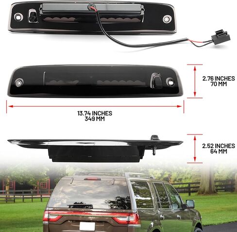 NSLUMO Led Third Brake Light Replacement for 2003-2017 F'ord Expedition/Lincoln Navigator Rear Red LED 3rd Brake Center High Mount Stop Lamp Smoked Lens CHMSL 923259 in Saudi Arabia