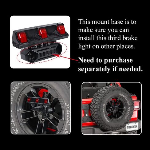 مصباح فرامل ثالث LED AUDEXEN، مصباح توقف عالي JL متوافق مع جيب رانجلر JL JLU 2018-2022 in Kuwait