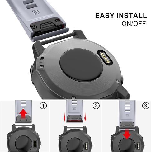OVERSTEP متوافق مع سوار ساعة Garmin Fenix ​​5، أشرطة سيليكون ناعمة 22 مم لساعة Fenix ​​6/Fenix ​​7/Fenix ​​5 Plus/Fenix ​​6 Pro/Forerunner 935/Forerunner 945/Approach S60/Quatix 5 الذكية (أسود) in Kuwait