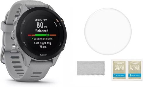 ساعة ذكية SETPOT Garmin Forerunner 255 GPS للجري 46 مم، رؤى متقدمة، بطارية طويلة الأمد | حزمة الحماية مع واقي شاشة HD من الزجاج المقوى (موسيقى، أبيض) in Saudi Arabia