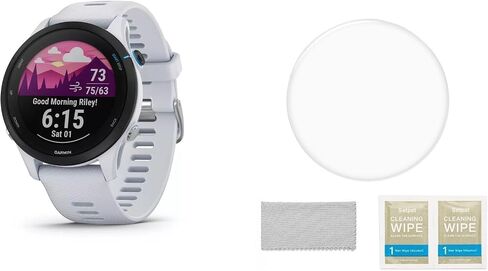 ساعة ذكية SETPOT Garmin Forerunner 255 GPS للجري 46 مم، رؤى متقدمة، بطارية طويلة الأمد | حزمة الحماية مع واقي شاشة HD من الزجاج المقوى (موسيقى، أبيض) in Saudi Arabia
