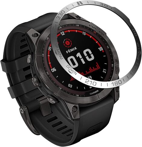 Compatible for Garmin Fenix 7X 51mm Watch Bezel Ring, Stainless Steel Polished Adhesive Cover Anti-Scratch Protector Cover Ring for Garmin Fenix 7X Sapphire Solar (Blue) in Kuwait