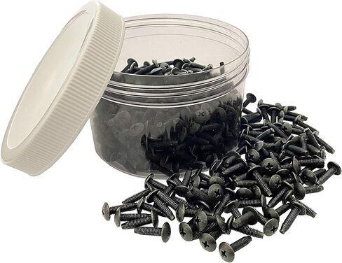 RackGold® 10-32 Pilot Point Rack Mount Screws 500 Pack Jar- USA Made in Saudi Arabia