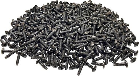 RackGold® 10-32 Pilot Point Rack Mount Screws 500 Pack Jar- USA Made in Saudi Arabia
