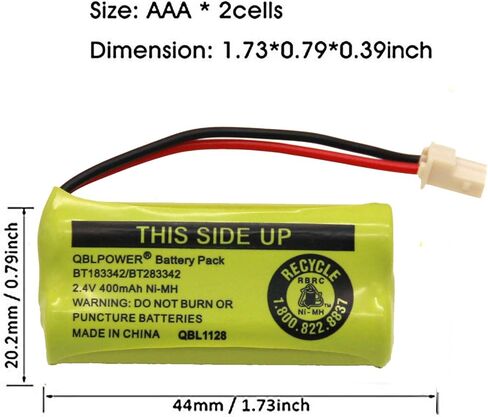 BT-183342 BT-283342 BT-166342 BT-266342 BT-162342 BT-262342 Battery Compatible with CS6114 CS6419 CS6719 EL52300 CL80111 Cordless Phone(Pack of 4) in Saudi Arabia
