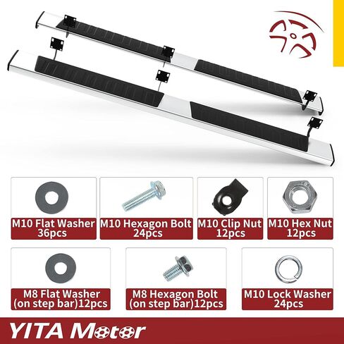 لوحات تشغيل YITAMOTOR مقاس 6 بوصات متوافقة مع 2007-2018 Chevy Silverado/GMC Sierra 1500 Double Cab، 2007-2019 2500HD 3500HD Side Step Nerf Bars (Inc. 19 1500 LD/Limited) in Kuwait