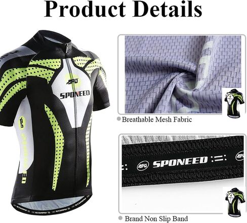 sponeed Men’s Cycling Jersey Short Sleeve Full Zipper Road Bike Shirt in Saudi Arabia