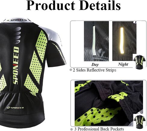 sponeed Men’s Cycling Jersey Short Sleeve Full Zipper Road Bike Shirt in Saudi Arabia