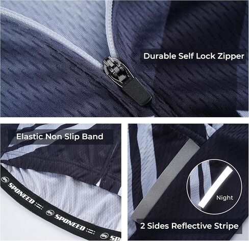 قميص رجالي لركوب الدراجات من Sponeed بأكمام قصيرة وسحاب كامل لركوب الدراجات على الطرق in Kuwait