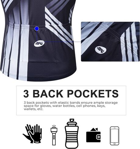 قميص رجالي لركوب الدراجات من Sponeed بأكمام قصيرة وسحاب كامل لركوب الدراجات على الطرق in Kuwait