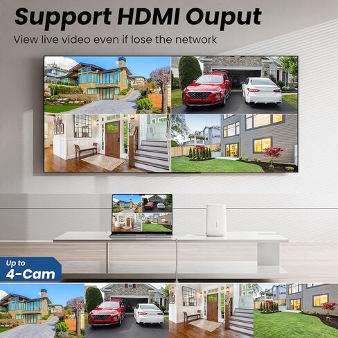 Camcamp 4MP Wireless PTZ Security Camera System, 360° Wireless Battery Camera System with Base Station, Support HDMI Output, 2-Way Audio, Motion Alert, Indoor Outdoor Home Surveillance in Kuwait