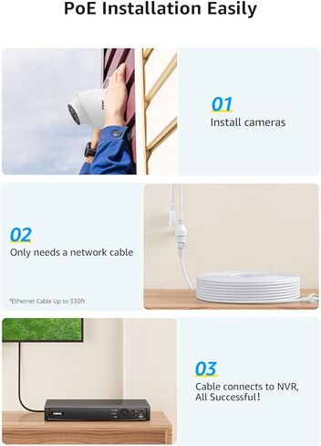 ANNKE 16 Channel Security Camera System 4K PoE, Smart Dual Light, 4TB HDD | 8pcs 8MP IP Wired Outdoor Cams, AI Human Vehicle Detection, Spotlight Color Night Vision, Built-in Mic, Compatible with Alexa in Saudi Arabia