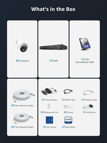 ANNKE 16 Channel Security Camera System 4K PoE, Smart Dual Light, 4TB HDD | 8pcs 8MP IP Wired Outdoor Cams, AI Human Vehicle Detection, Spotlight Color Night Vision, Built-in Mic, Compatible with Alexa in Saudi Arabia