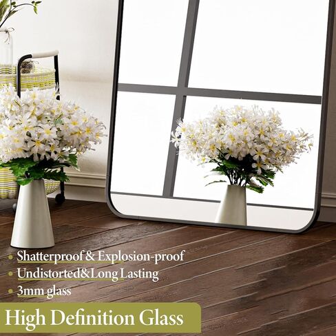 Koonmi Arched Full Length Mirror with Stand, 65"x24" Full Body Mirrors, Floor Mirror with Aluminum Frame, Wall Mirror Hanging or Leaning for Bedroom, Living Room, Dressing Room, Gold in Kuwait