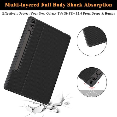 Soke Galaxy Tab S9 Plus/S9 FE+ Plus Case with S Pen Holder[SM-X610/X616B/X810/X816B/X818U]- Shockproof Smart Folio Stand Case, Soft TPU Back Cover for Samsung Galaxy Tablet S9+ 12.4 Inch,Aqua in Kuwait